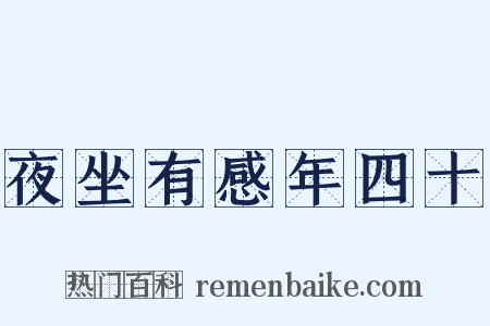 夜坐有感年四十是什么意思的图片